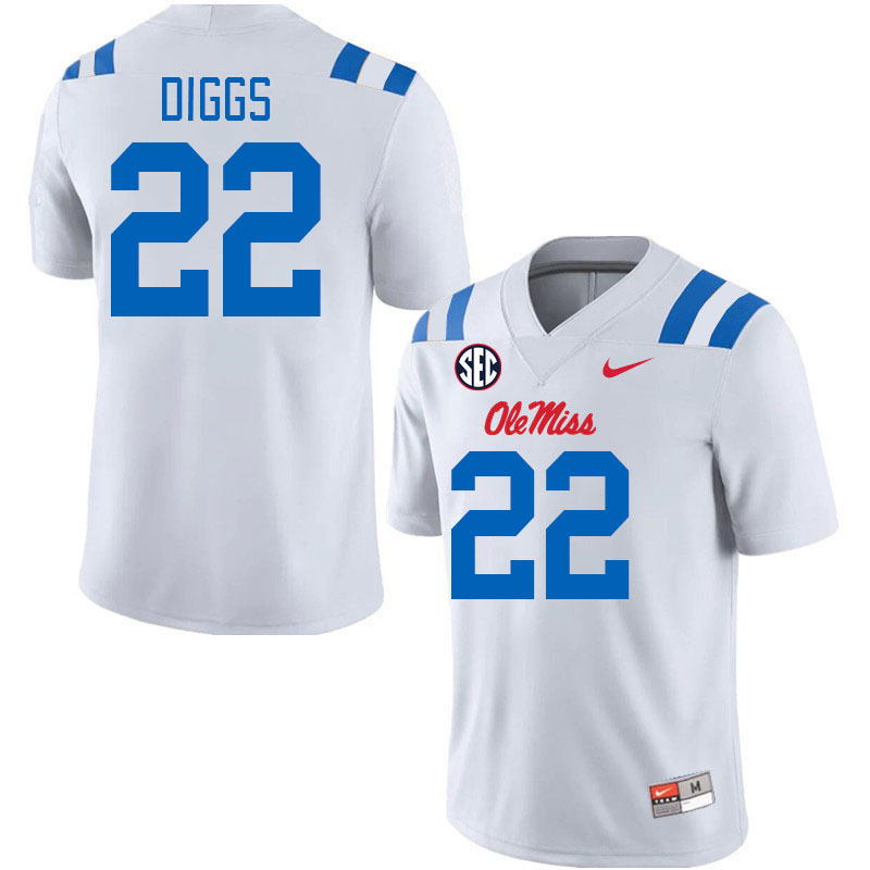 Men #22 Logan Diggs Ole Miss Rebels 2024 New Uniforms College Football Jerseys Stitched-White